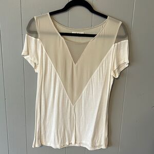Aiko Silk Detailed White Tee Size Medium